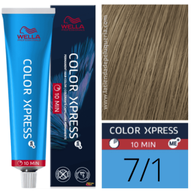 Wella - Tinte COLOR XPRESS 7/1 Rubio Medio Ceniza 60 ml