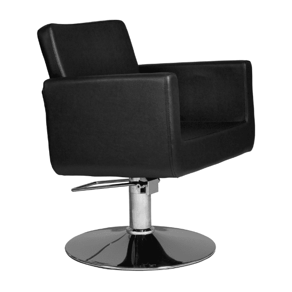 Mudi - Silla de peluquería CHIC R BLACK ROUND BASE STYLING CHAIR