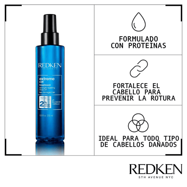 Redken - Tratamiento Reparador Con Aclarado EXTREME Cat para Cabellos Dañados 250 ml