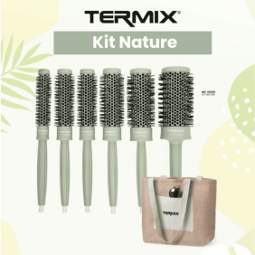 Termix - Pack 6 cepillos NATURE (17 - 23x2 - 28 - 32 - 43 mm) + Bolsa de Playa