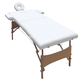 Yahari - Camilla Plegable 2 Cuerpos Madera Blanca (180 cm x 60 cm) (YAHCAMPLE2B)