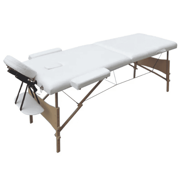 Yahari - Camilla Plegable 2 Cuerpos Madera Blanca (180 cm x 60 cm) (YAHCAMPLE2B)