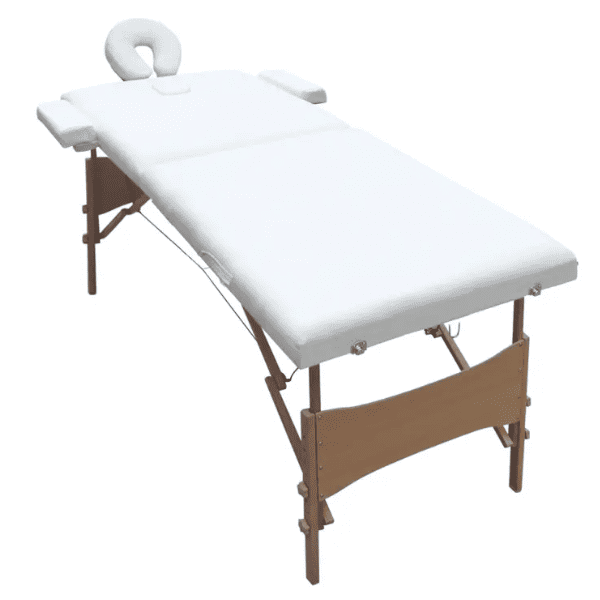 Yahari - Camilla Plegable 2 Cuerpos Madera Blanca (180 cm x 60 cm) (YAHCAMPLE2B)
