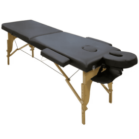Yahari - Camilla Plegable 2 Cuerpos Madera Negra (180 cm x 60 cm) (YAHCAMPLE2N)