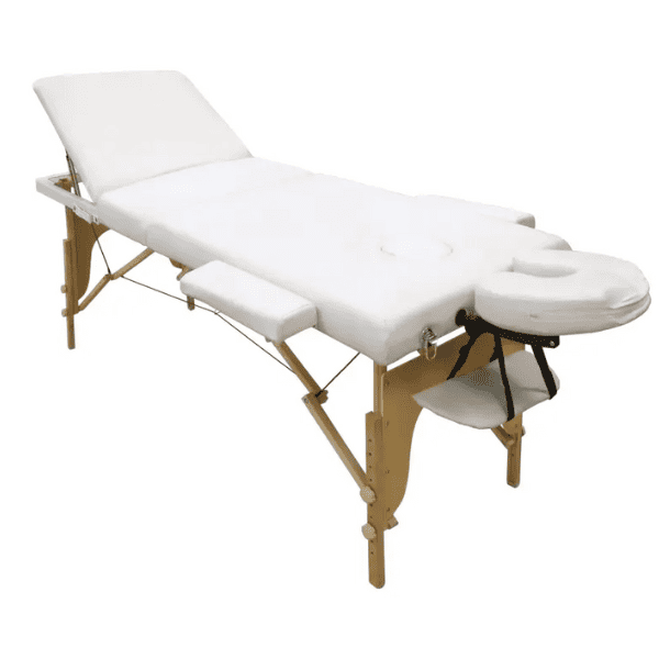 Yahari - Camilla Plegable 3 Cuerpos Madera Blanca (180 cm x 60 cm) (YAHCAMPLE3B)