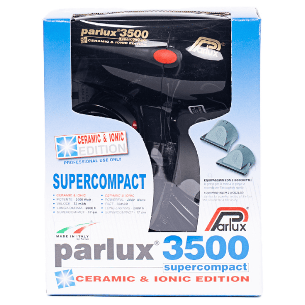 Parlux - Secador de pelo 3500 SUPERCOMPACT IONIC Negro 1960 watios