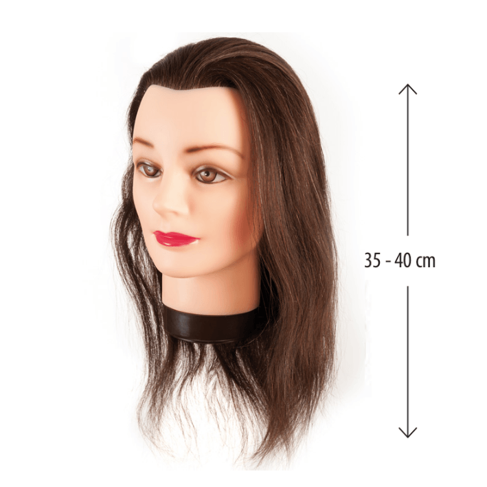 Eurostil - Cabeza MANIQUÍ mujer CABELLO NATURAL 35-40 CM con soporte (00624)