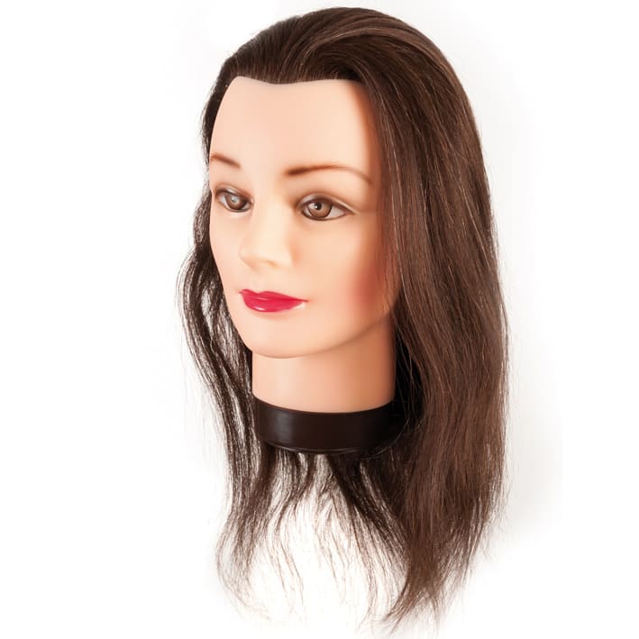 Eurostil - Cabeza MANIQUÍ mujer CABELLO NATURAL 35-40 CM con soporte (00624)