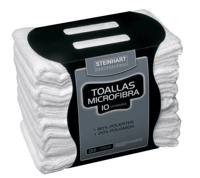 Steinhart - 10 Toallas Microfibra Blanca 40x75 (T62501BL)