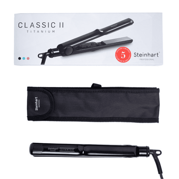 Steinhart - Plancha de Pelo Classic II mediana Titanium Negra + Funda gratis