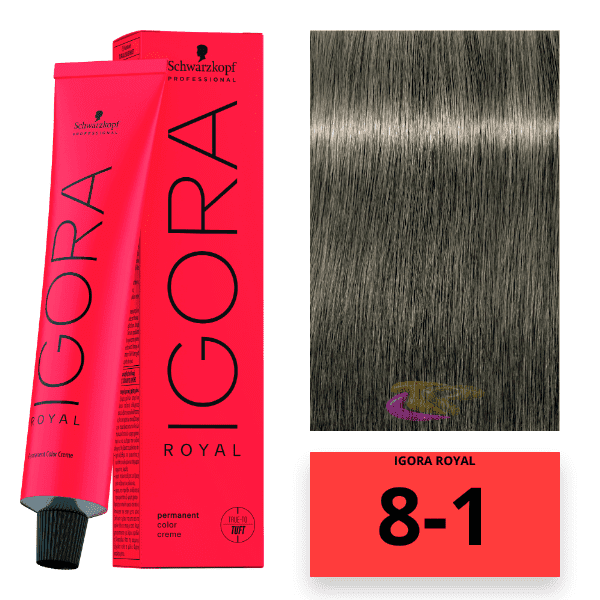 Schwarzkopf - Tinte Igora Royal 8/1 Rubio Claro Ceniza 60 ml 