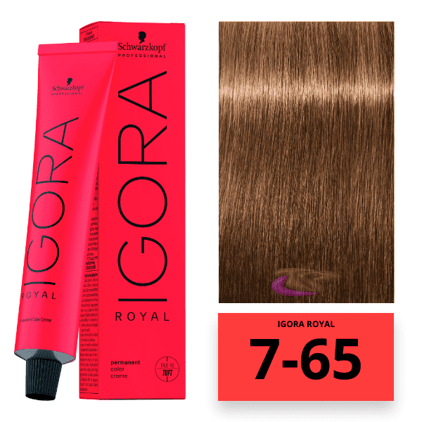 Schwarzkopf - Tinte Igora Royal 7/65 Rubio Medio Marrón Dorado 60 ml 