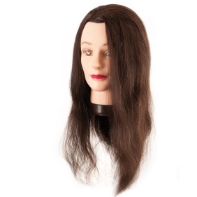 Eurostil - Cabeza MANIQUÍ mujer CABELLO NATURAL 45-50 CM con soporte (00603)