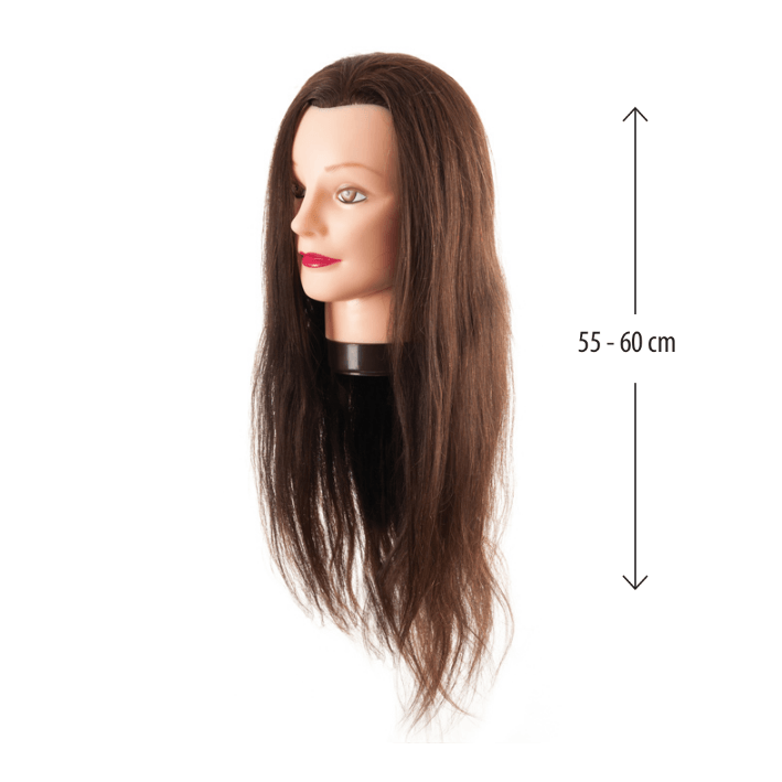 Eurostil - Cabeza MANIQUÍ mujer CABELLO NATURAL 55-60 CM con soporte (01142)