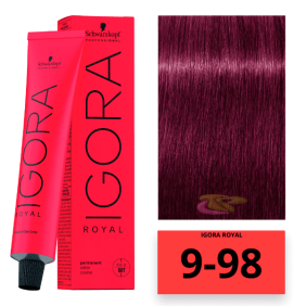 Schwarzkopf - Tinte igora Royal 9/98 Rubio Muy Claro Violeta Rojo 60 ml 