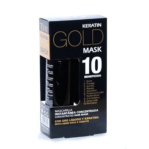 Tahe Botanic - KERATIN GOLD MASK 10 BENEFICIOS mascarilla sin aclarado con oro liquido 125 ml