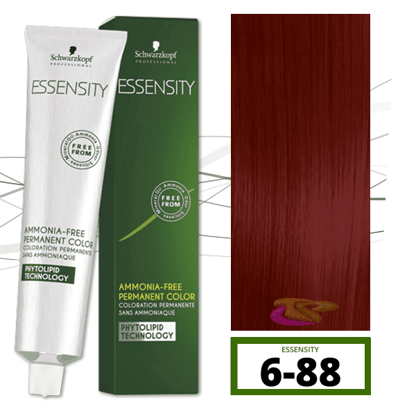 Schwarzkopf - Tinte ESSENSITY Sin Amoniaco Hoja de Otoño Roja 6-88 Rubio Oscuro Rojo Intenso 60 ml 