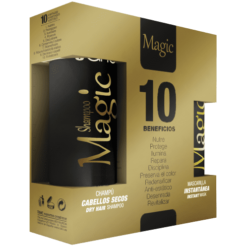 Tahe - PACK MAGIC (Champú Cabellos Secos 250 ml + Mascarilla sin aclarado (10 beneficios en 1 producto) 125 ml)