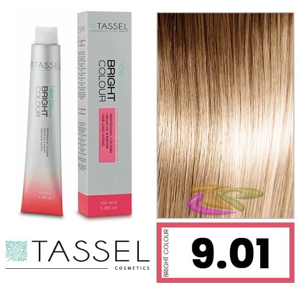 Tassel - Tinte BRIGHT COLOUR con Argán y Keratina Nº 9.01 RUBIO MUY CLARO FRÍO 100 ml (03964)