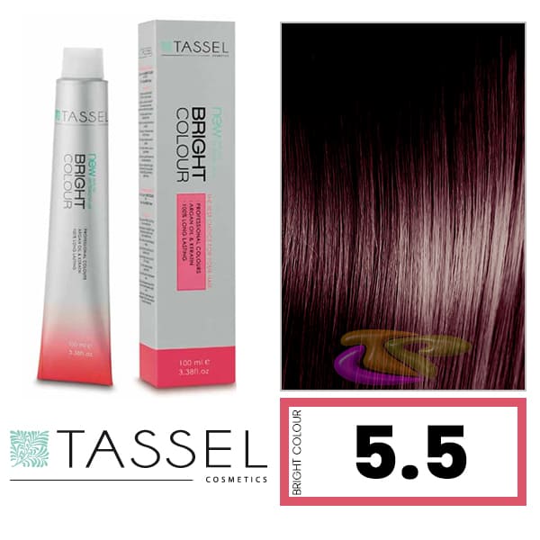 Tassel - Tinte BRIGHT COLOUR con Argán y Keratina Nº 5.5 CASTAÑO CLARO CAOBA 100 ml (03988)