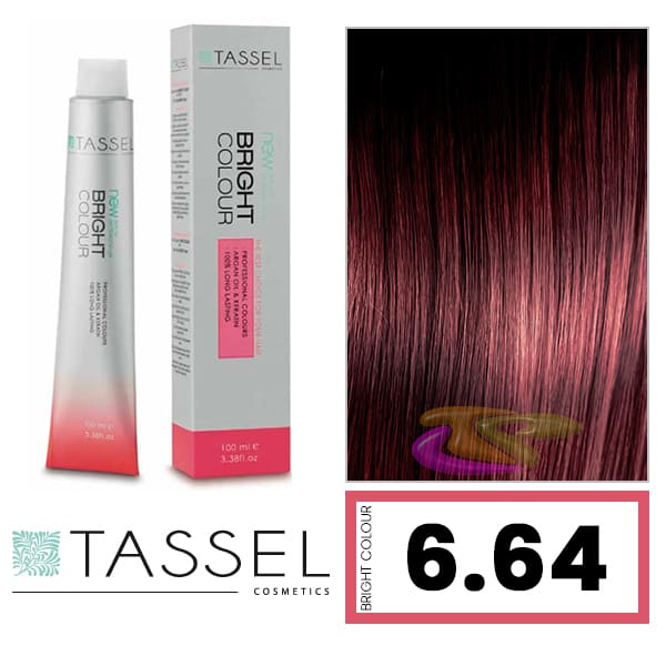 Tassel - Tinte BRIGHT COLOUR con Argán y Keratina Nº 6.64 RUBIO OSCURO ROJO COBRE 100 ml (03985)