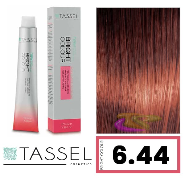 Tassel - Tinte BRIGHT COLOUR con Argán y Keratina Nº 6.44 RUBIO OSCURO COBRE INTENSO 100 ml (03992)