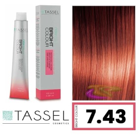 Tassel - Tinte BRIGHT COLOUR con Argán y Keratina Nº 7.43 RUBIO MEDIO COBRE DORADO 100 ml (03990)