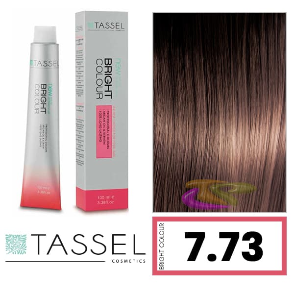 Tassel - Tinte BRIGHT COLOUR con Argán y Keratina Nº 7.73 RUBIO MEDIO AVELLANA 100 ml (03983)
