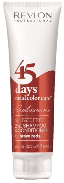 Revlon - Champú y Acondicionador 2 en 1 Total Color Care 45 days BRAVE REDS 275 ml 