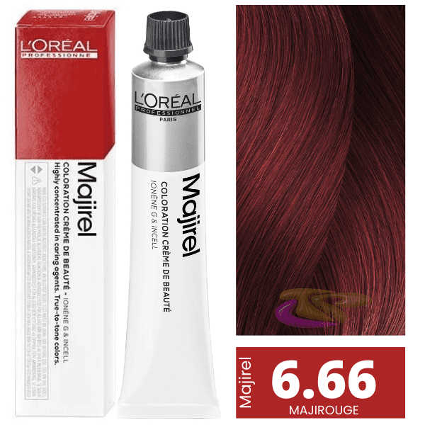 L`Oréal - Tinte MAJIROUGE 6.66 Rubio Oscuro Rojo Intenso 50 ml
