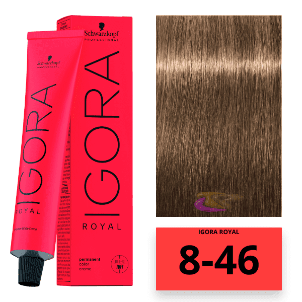 Schwarzkopf - Tinte Igora Royal 8/46 Rubio Claro Beige Marrón 60 ml 