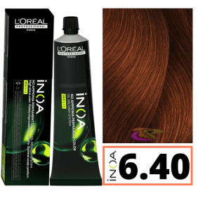 L`Oréal - Tinte INOA sin amoniaco 6.40 Rubio Oscuro Cobrizo Intenso 60 ml