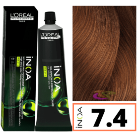 L`Oréal - Tinte INOA sin amoniaco 7.4 Rubio Cobrizo 60 ml