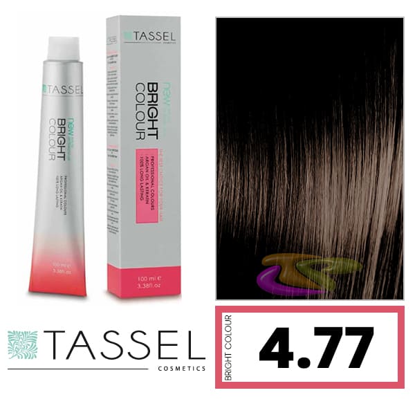 Tassel - Tinte BRIGHT COLOUR con Argán y Keratina Nº 4.77 CASTAÑO MEDIO CHOCOLATE 100 ml (04607)