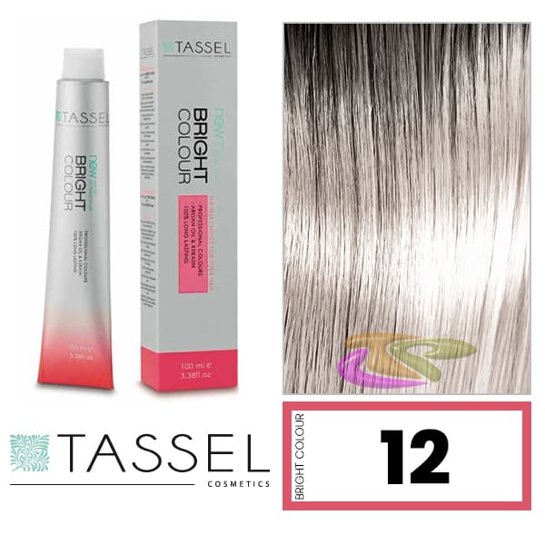 Tassel - Tinte BRIGHT COLOUR con Argán y Keratina Nº 12 SUPERACLARANTE RUBIO NATURAL 100 ml (04605)