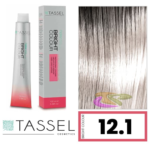 Tassel - Tinte BRIGHT COLOUR con Argán y Keratina Nº 12.1 SUPERACLARANTE RUBIO CENIZA 100 ml (04606)