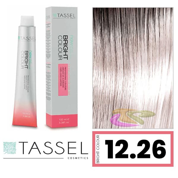 Tassel - Tinte BRIGHT COLOUR con Argán y Keratina Nº 12.26 RUBIO SUPERACLARANTE CENIZA VIOLETA 100 ml (04610)