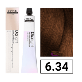 L`Oréal - Coloración DIALIGHT 6.34 Rubio Oscuro Dorado Cobrizo sin amoniaco 50 ml