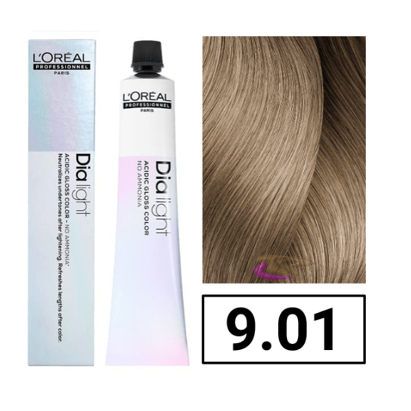 L`Oréal - Coloración DIALIGHT 9.01 Milkshake Rubio Muy Claro Natural Ceniza sin amoniaco 50 ml