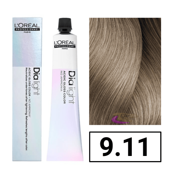 L`Oréal - Coloración DIALIGHT 9.11 Milkshake Rubio Muy Claro Ceniza Profundo sin amoniaco 50 ml