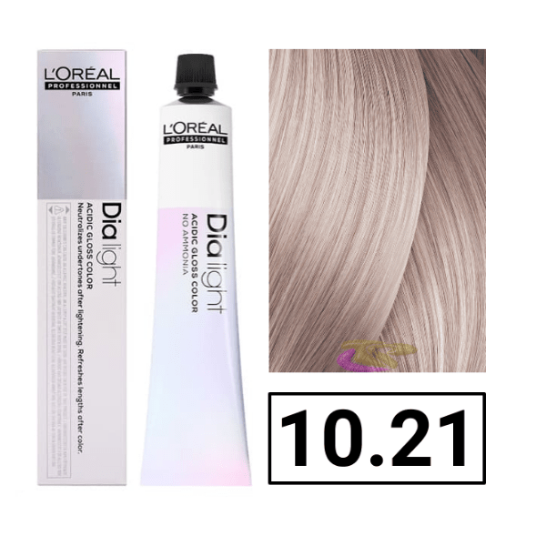 L`Oréal - Coloración DIALIGHT 10.21 Milkshake Rubio Platino Irisado Ceniza sin amoniaco 50 ml