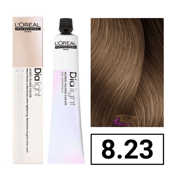 L`Oréal - Coloración DIALIGHT 8.23 Rubio Claro Irisado Dorado sin amoniaco 50 ml