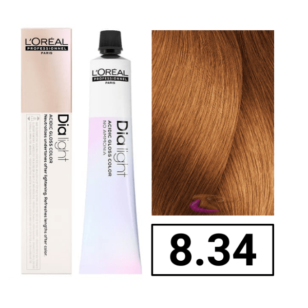 L`Oréal - Coloración DIALIGHT 8.34 Rubio Claro Dorado Cobrizo sin amoniaco 50 ml