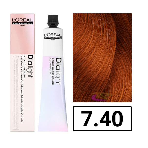 L`Oréal - Coloración DIALIGHT 7.40 Rubio Cobrizo Intenso sin amoniaco 50 ml