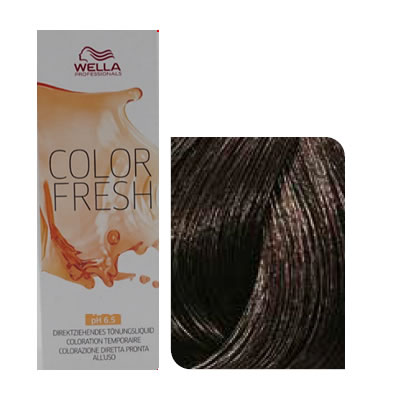 Wella - Baño de color COLOR FRESH 4/07 Castaño Medio Natural Marrón 75 ml