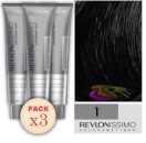 Revlon - Pack 3 Tintes REVLONISSIMO COLORSMETIQUE 1 Negro 60 ml