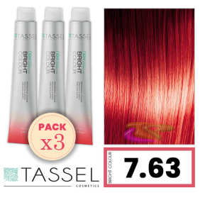 Tassel - Pack 3 Tintes BRIGHT COLOUR con Argán y Keratina Nº 7.63 PICOTA 100 ml