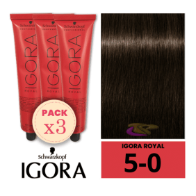 Schwarzkopf - Pack 3 Tintes Igora Royal 5/0 Castaño Claro 60 ml