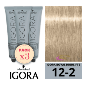 Schwarzkopf - Pack 3 Tintes Igora Royal HIGHLIFTS 12/2 Superaclarante Humo 60 ml