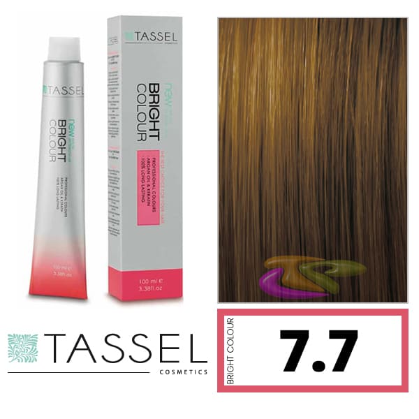 Tassel - Tinte BRIGHT COLOUR con Argán y Keratina Nº 7.7 RUBIO MEDIO MARRÓN 100 ml (04815)